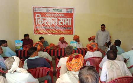 कृभको द्वारा ग्राम सेवा सहकारी समिति माचाड़ी में किया किसान सभा का आयोजन