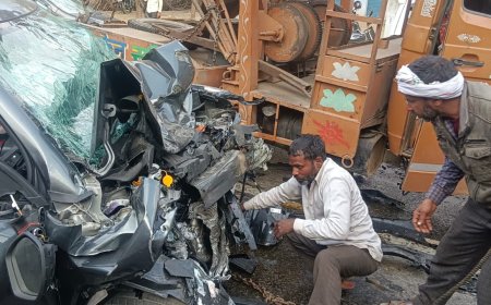 अलवर-सिकन्दरा हाईवे पर क्रेन व कार में आमने-सामने भीषण: जीजा-साले की मौत, चार घायल