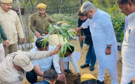 केंद्रीय मंत्री  भूपेंद्र यादव एवं वन एवं पर्यावरण मंत्री ने पौधारोपण कर दिया पर्यावरण संरक्षण का संदेश