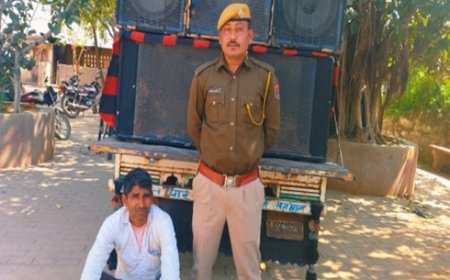 सीकरी पुलिस की कार्यवाही: ध्वनि विस्तारक यंत्रो के साथ एक आरोपी गिरफ्तार