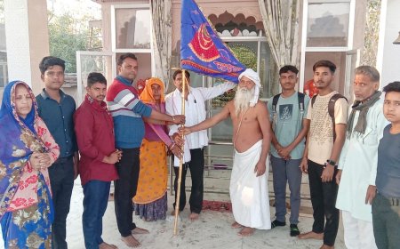 सकट से श्याम बाबा के जयकारों के साथ खाटू श्यामजी के लिए रवाना हुआ श्याम भक्तों का जत्था