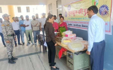 हर्बल गुलाल की लगाईं प्रदर्शनी, लोग हुए जागरूक