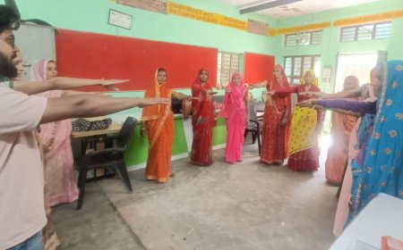 राजीविका के सरमथुरा स्वयं सहायता समूह की दीदियो द्वारा रेली और शपथ के माध्यम से मतदाताओं से शत-प्रतिशत मतदान की अपील