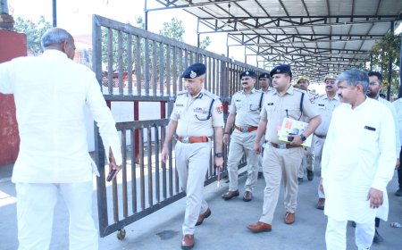 बाबा मोहन राम मेले की व्यवस्थाओं को लेकर पुलिस महानिरीक्षक पहुंचे भिवाड़ी