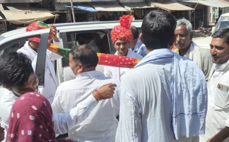 कांग्रेस के लोकसभा प्रत्याशी ललित यादव ने किया राजगढ़ लक्ष्मणगढ़ क्षेत्र का दौरा