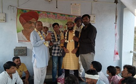 किशोरपुरा में मनाया होली स्नेह मिलन समारोह एक दूसरे को गुलाल लगाकर दी बधाइयां