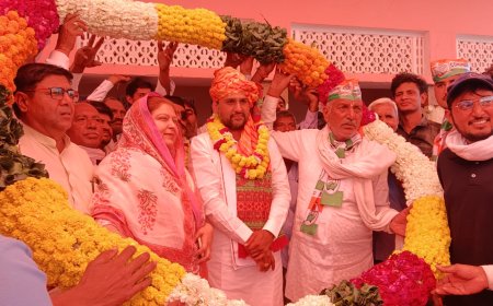 लोकसभा कांग्रेस प्रत्याशी ललित यादव ने रामगढ़ विधानसभा के कई दर्जन गांवों का किया तूफानी दौरा