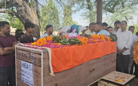 राजकीय सम्मान से की  आईटीबीपी जवान जगदीश डूडी की अंत्येष्टि ,पार्थिव देह चतरपुरा पहुंचा तो बिलख पड़े परिजन