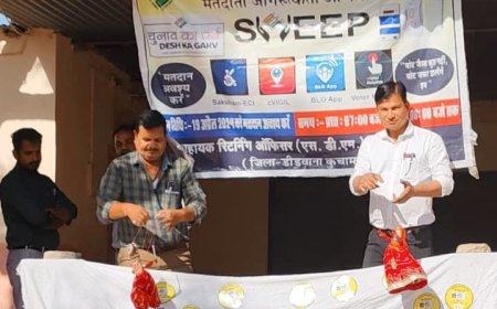 कटपुतली के माध्यम से मतदान का दिया संदेश