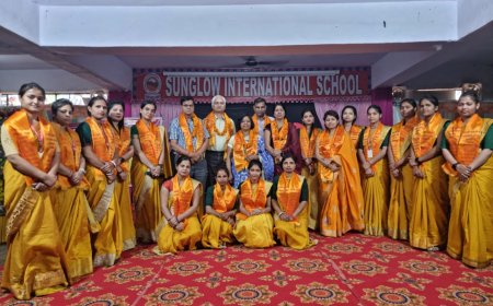 सनग्लो इंटरनेशनल स्कूल  एवं भारत विकास परिषद शाखा भिवाड़ी के संयुक्त तत्वावधान में नव संवत्सर - 2081 का कार्यक्रम धूमधाम से संपन्न