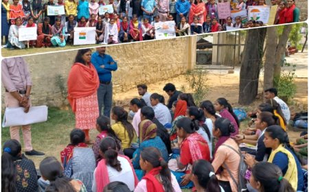 मतदान जागरूकता के लिए युवाओं ने बनाई मानव श्रृंखला, दिया मतदान का संदेश