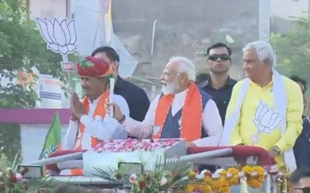 प्रधानमंत्री नरेंद्र मोदी ने दौसा में  किया रोड शो