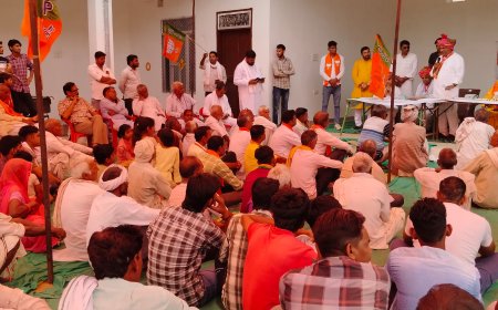 अलवर बीजेपी प्रत्याशी भूपेंद्र यादव का किया स्वागत