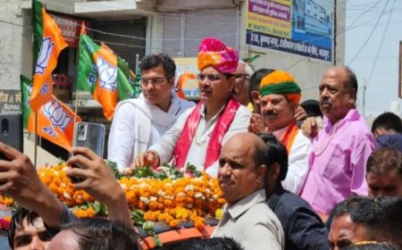 भरतपुर में मुख्यमंत्री भजनलाल शर्मा ने किया रोड शो