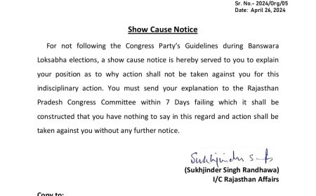 कांग्रेस विधायक गणेश घोगरा को पार्टी से नोटिस, 7 दिनों में मांगा जवाब