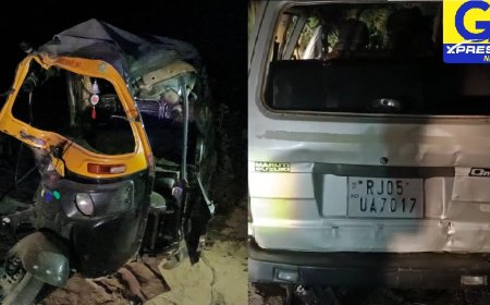 अलवर-भरतपुर मार्ग पर रूपारेल पुलिया पर मारुति वैन और टेम्पो में हुई आमने-सामने की भिड़ंत, दो की मौत