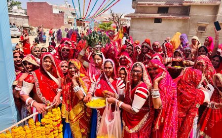 डोलिया महोत्सव: राजपुरोहित समाज की महिलाओं ने निभाई परंपरा, गाए गीत दोलिया महोत्सव में किया परंपराओं का निर्वहन