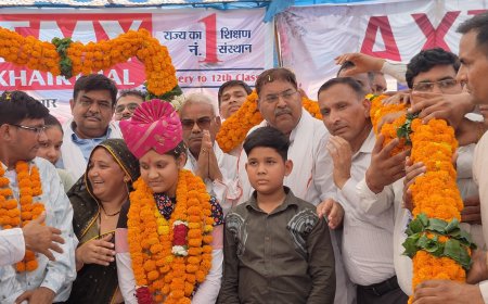 शिक्षा मंत्री ने राजस्थान की प्राची सोनी 12वीं टॉपर का किया जोरदार स्वागत के साथ सम्मान शिक्षा मंत्री मदन दिलावर ने की सबसे बड़ी घोषणा