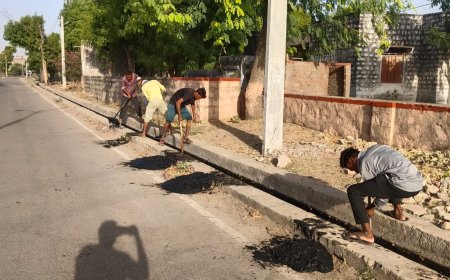 नगर पालिका ने शहर में चलाया नाला सफाई अभियान