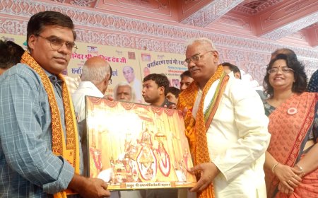 पर्यावरण एवं गौ रक्षा संरक्षणार्थ कार्यक्रम गोविंद देव जी मंदिर में आयोजित, अजीतगढ़ की श्री कृष्ण गोशाला सम्मानित