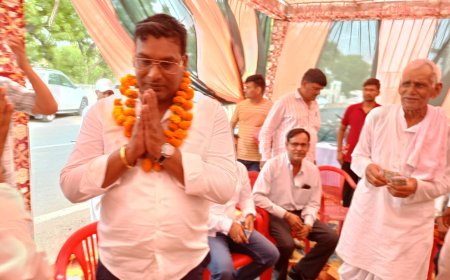 भाजपा विधायक विक्रम बंसीवाल का गढ़ीसवाईराम ननिहाल में आने पर किया भव्य स्वागत