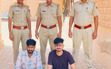 भोपालगढ़ थाने के हिस्ट्रीशीटर से एक पिस्टल मय एक जिन्दा कारतुस, फर्जी नम्बर प्लेट व कार सहित दो आरोपी गिरफ्तार