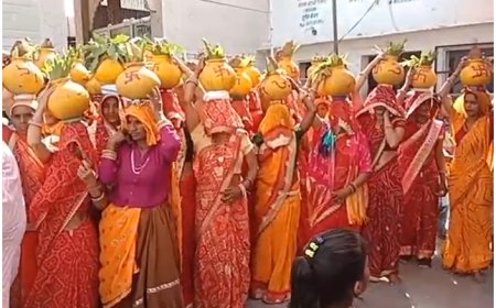 श्रीमद्भागवत महापुराण कथा हुई प्रारंभ: नंगेश्वर धाम आश्रम पर महिलाओं के द्वारा निकाली 251 कलशों से कलश यात्रा