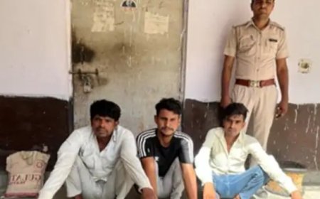 नन्देरा बास की पुलिया के पास नहर पर 6 व्यक्ति कर रहे साइबर ठगी: पुलिस को देखकर जंगल की तरफ भागे, 3 साइबर ठग गिरफ्तार