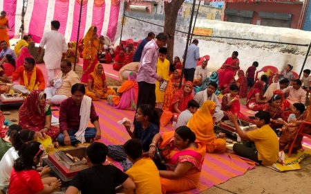 गायत्री परिवारशांतिकुंज हरिद्वार द्वारा निकाली गई कलश यात्रा 11 कुंडी यज्ञ के साथ हुआ समापन