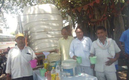 उदयपुरवाटी में हीट वेव को देखते हुए कि ठंडे पानी की व्यवस्था,राहगीरों को पिलाया ठंडा जल