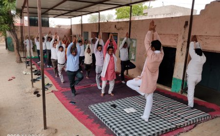 राजकीय पीएम श्री उच्च माध्यमिक विद्यालय में  अंतरराष्ट्रीय योग दिवस पर योग शिविर का हुआ आयोजन