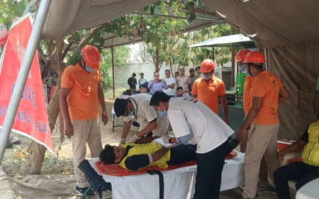 एनडीआरएफ की टीम ने भूकंप से बचाव के संबंध में किया मॉकड्रिल