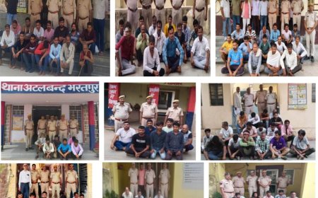 भरतपुर पुलिस की बड़ी कार्यवाही: दो दिवसीय धरपकड अभियान में 215 अपराधियों को किया गिरफ्तार