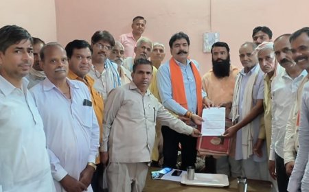 गोविन्दगढ़ नगरपालिका के परिसीमन में रामबास को शामिल करने को लेकर भाजपा नेता को सोपा ज्ञापन