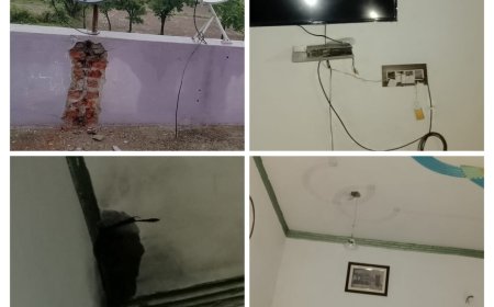 रिहायशी मकान पर गिरी आकाशीय बिजली, जले उपकरण