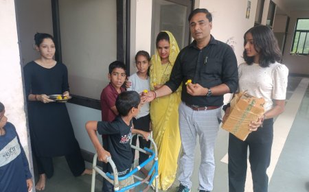 लालसोट (दौसा) एसडीएम नरेंद्र मीना ने मूक-बधिर बच्चो के साथ मनाया अपना 43 वा जन्मदिन