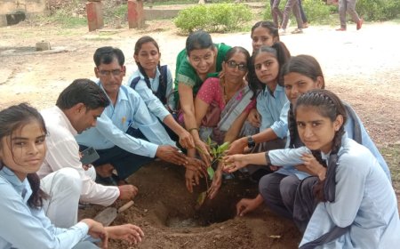 सकट के पीएम श्री स्कूल में पौधे लगाकर लिया देखभाल का संकल्प, लोगों को करेंगे जागरूक
