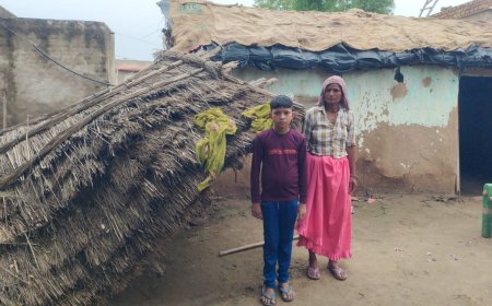 बारिश मे गिरा  विधवा  का कच्चा मकान :नहीं पाहुचा  कोई भी जिम्मेदार ,विधवा को राहत का इंतजार