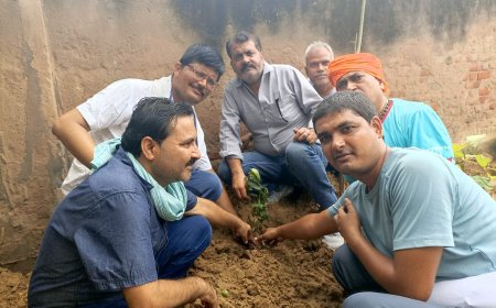 एक पेड़ मां के नाम अभियान के तहत किया पौधारोपण , देखभाल करने का लिया संकल्प