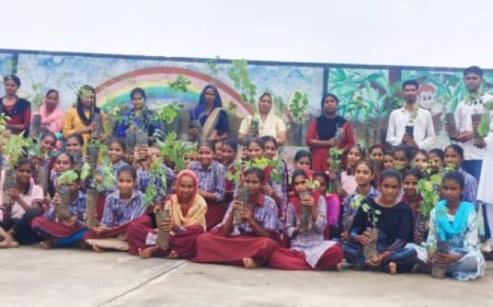 वृक्षारोपण कर पर्यावरण बचाने कर दिया संदेश