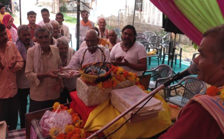 बामलास धाम में चल रही कथा में दूसरे दिन सुनाया भागवत की रचना और प्राकट्य प्रसंग