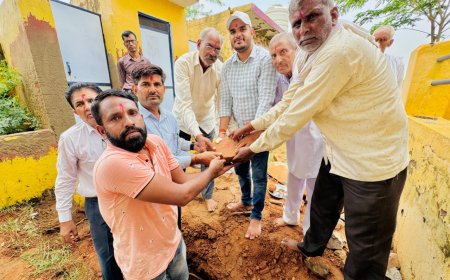 विद्यालय  में नवीन कक्षा कक्षा का  हुआ शिलान्यास