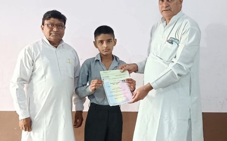 महात्मा गांधी सर्वोदय विचार परीक्षा ग्रुप -1,  2023 में जिला स्तरीय वरीयता सूची में तृतीय स्थान प्राप्त करने पर किया सम्मानित