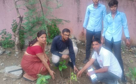 एसडीएम ने किया विद्यालय का औचक निरीक्षण, पौधारोपण कर परखी विद्यालय व्यवस्था