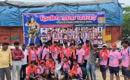 रामबास : डाक कावड़ के लिए रवाना हुए डाक कांवड़िए, डाक कांवड़ को 2 अगस्त को शिव मंदिर में चढ़ाया जाएगा