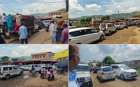 किसी बड़े हादसे का इंतजार? प्रशासन की उदासीनता भर्तहरी धाम पर सेकड़ों वाहन और यात्री जाम में फंसे