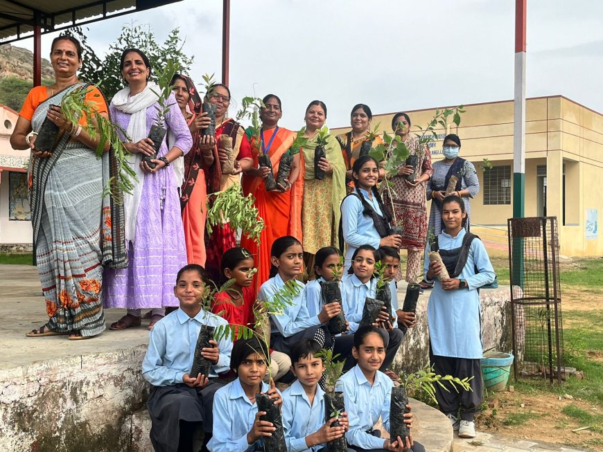 वृक्षारोपण महाअभियान मे पचलंगी के राजकीय बालिका उच्च माध्यमिक विद्यालय में किया वृक्षारोपण