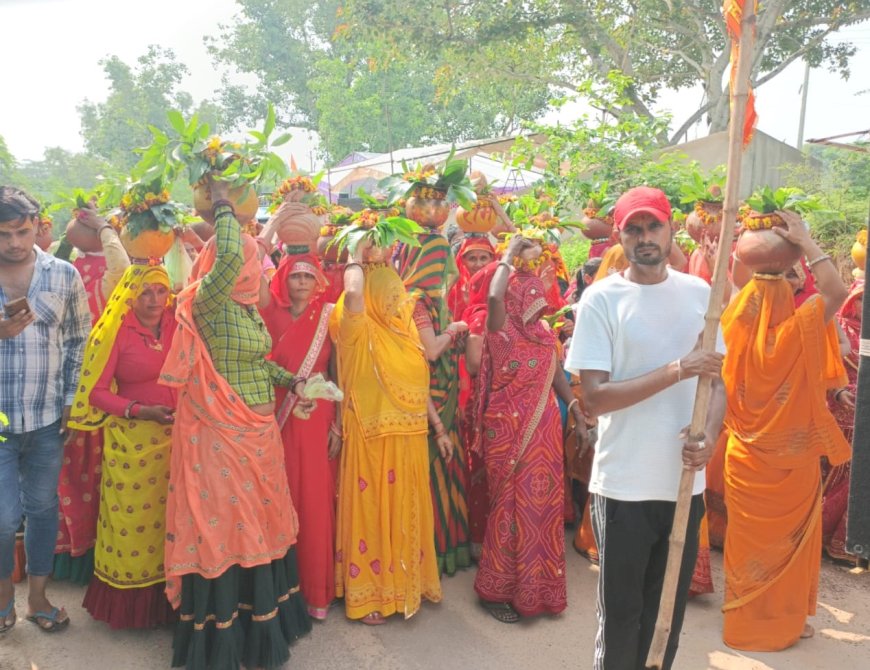 मंदिर जीर्णोद्धार व मूर्तियो की प्राण प्रतिष्ठा करवाई,  निकाली कलशयात्रा