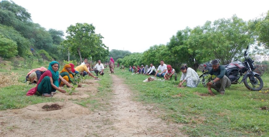 एक पेड मॉ के नाम अभियान के तहत किले में बनेगी हरितमा पट्टी लोहागढ़ किले में लगाये देशी प्रजाति के छायादार एवं फलदार पौधे