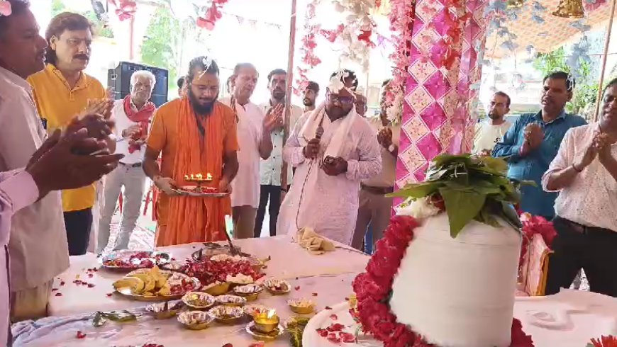 सात दिवसीय कांवड़ शिविर का भगवान भोलेशंकर की पूजा अर्चना कर किया शुभारंभ